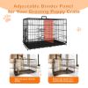 Dog Crate, 48 Inch Large Dog Cage with Divider and Plastic Leak-Proof Pan Tray, Double Door Folding Metal Wire Cage for Indoor, Outdoor, and Travel
