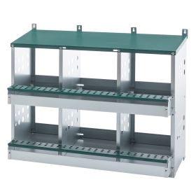 6 Compartments Chicken Nesting Box For Laying Eggs, Roll Away Chicken Laying Boxes, Green (Color: Green)
